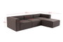 Atelier Del Sofa Sofá Esquinero Marrón Oscuro Lino 296x185x66 cm